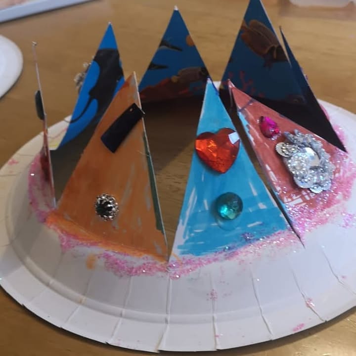 Fantastic crowns made last Sunday during our zoom service.