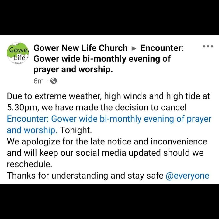 Please note: Encounter tonight has been cancelled.