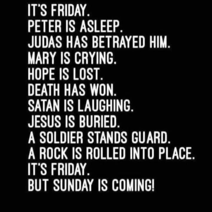 Sunday’s coming…..