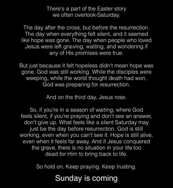 Sunday is coming!