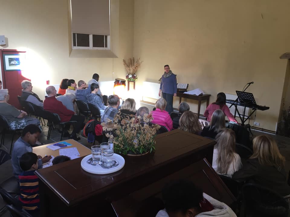 This mornings service with Children’s work.