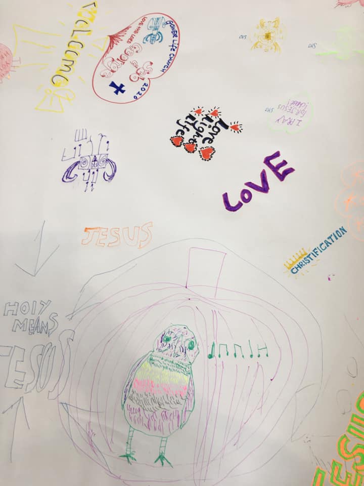 Yesterday we had a great creative table in church.