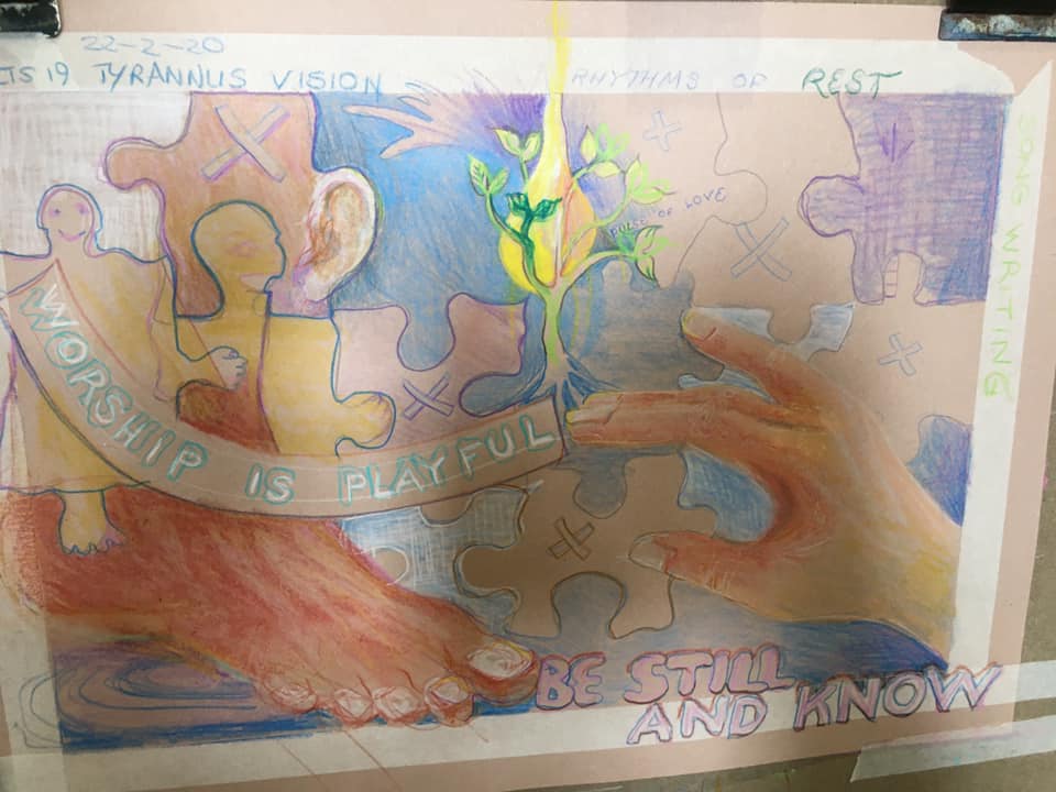 Yesterday we had a great creative table in church.