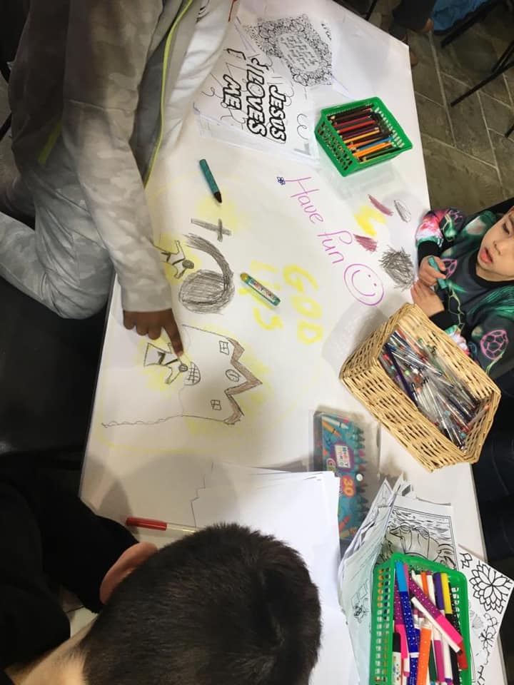 Our creative corner in this mornings service.