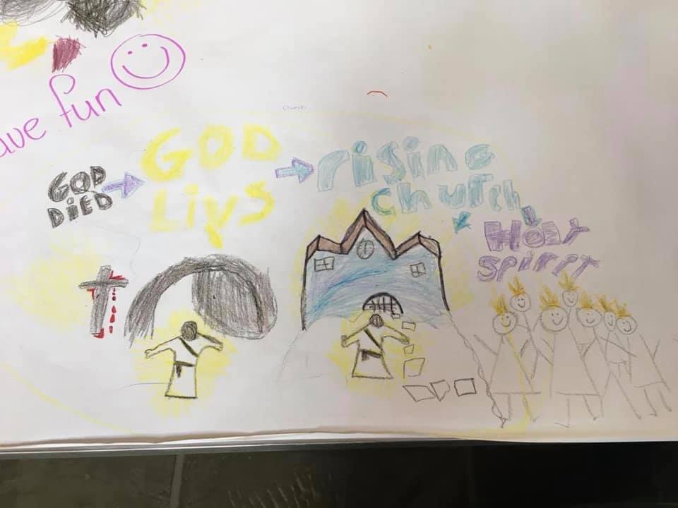 Our creative corner in this mornings service.
